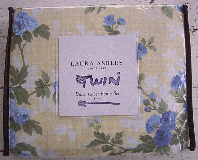 Laura Ashley Cassidy 5-Piece Bonus Set~Twin Duvet Cover+4 Pillow Covers~NEW
