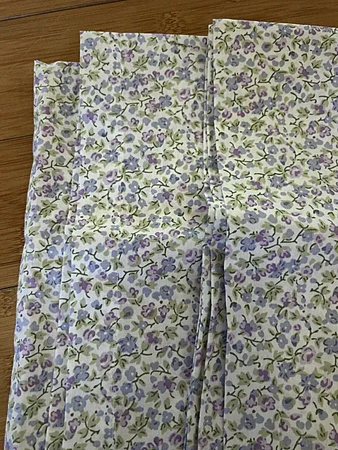 Laura Ashley Full Flat Sheet Floral Purple, Blue, Green 100% Cotton Percale NWOP