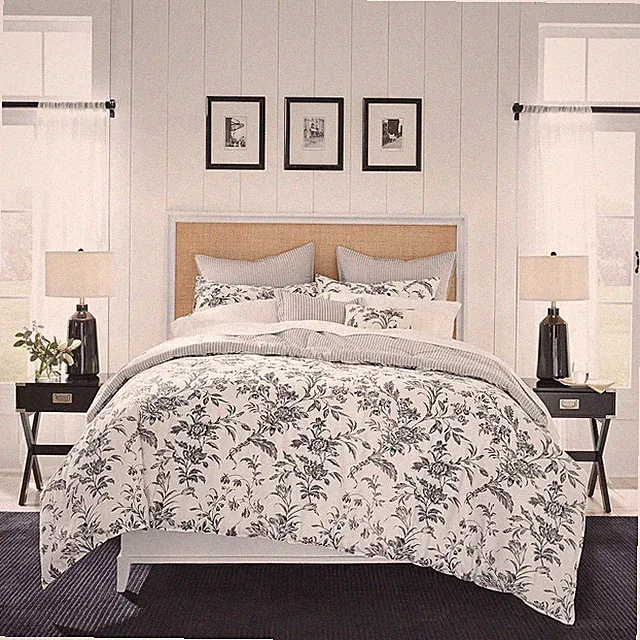 Laura Ashley King Comforter Set, Reversible Cotton with Shams & Pillows