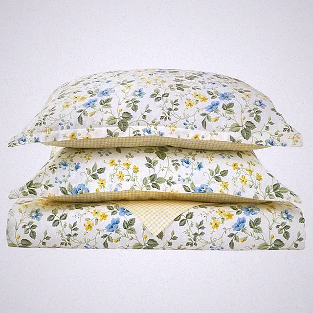 Laura Ashley Meadow Floral Yellow & Blue Full/Queen Duvet Cover Set 3pc