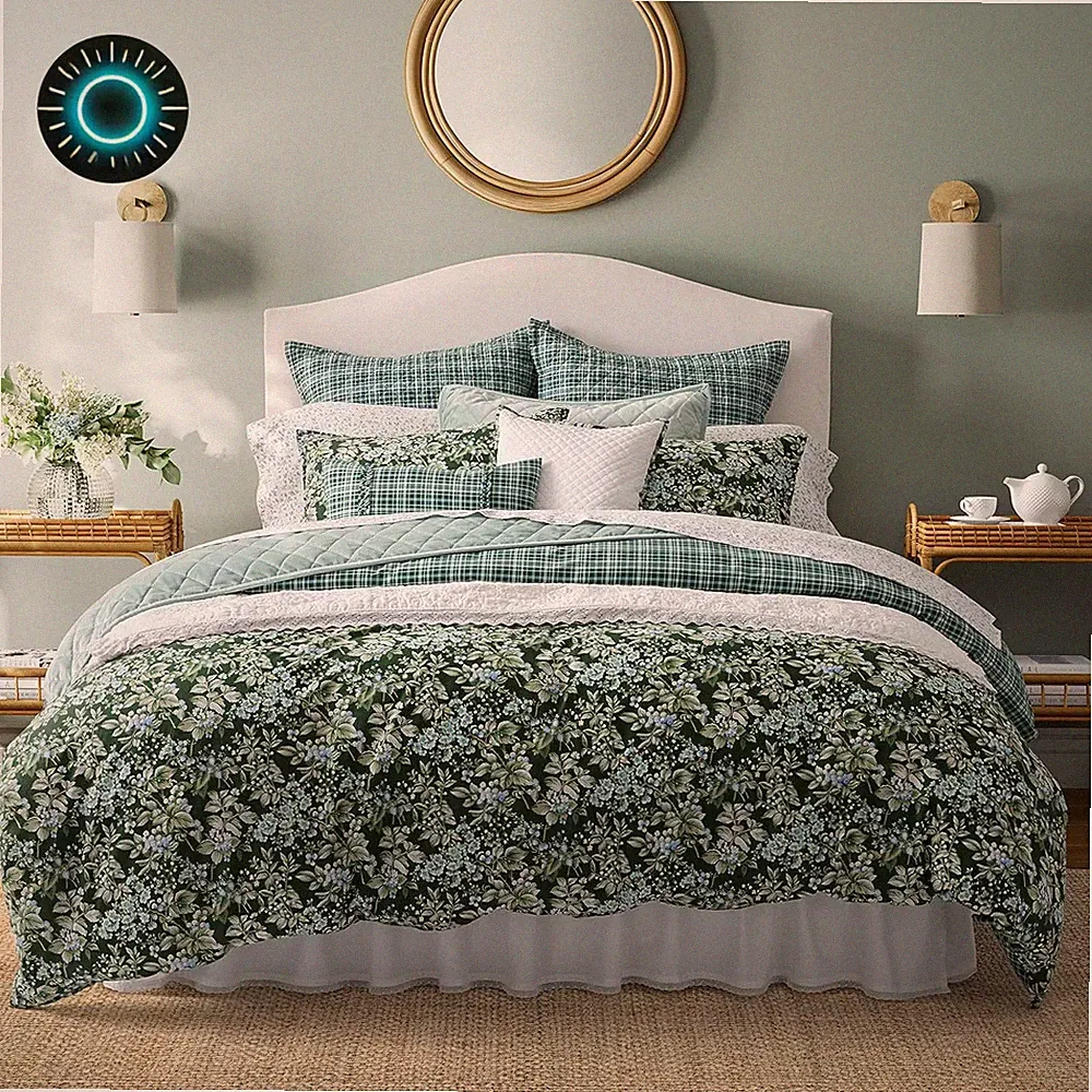 Laura Ashley- Queen Duvet Cover Set Reversible Cotton Bedding Set Includes...