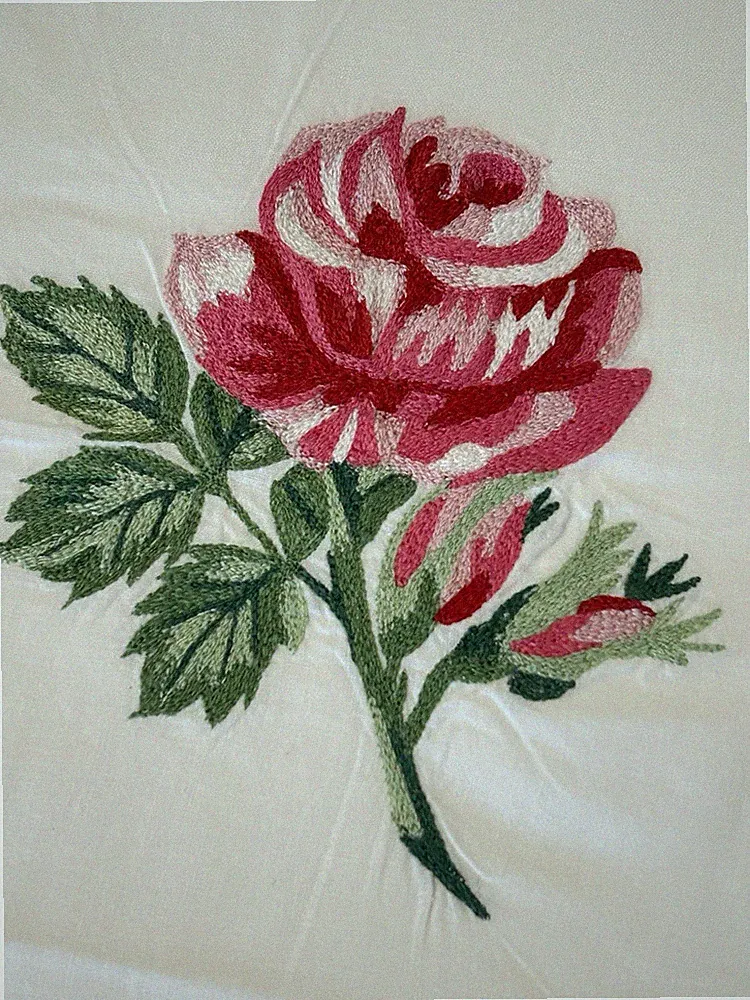 Laura Ashley Queen Duvet Embroidered Roses on White Cotton 90x94 Discontinued?