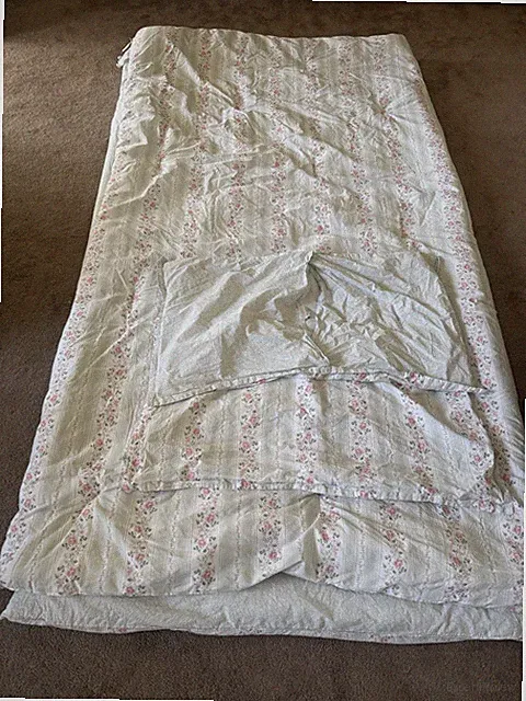Laura Ashley Rosebud Stripe Green KING Comforter Set Shabby Chic / Cottage EUC