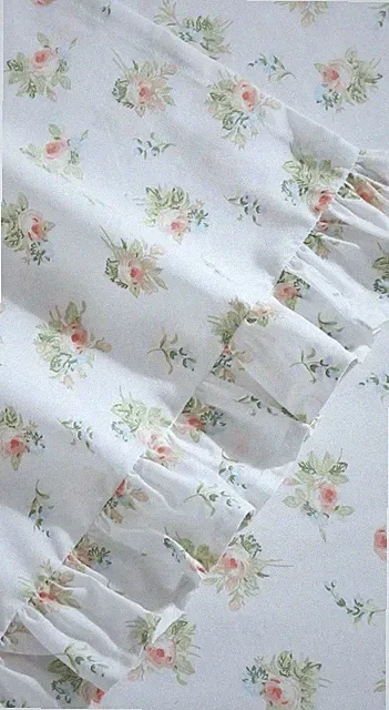 Laura Ashley ~ Twin XL ~ Roseford Ruffled Hem ~ 3 Pc. Sheet Set ~ 100% Cotton