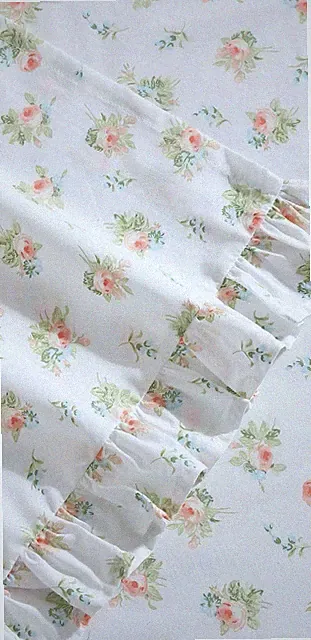 Laura Ashley ~ Twin XL ~ Roseford Ruffled Hem ~ 3 Pc. Sheet Set