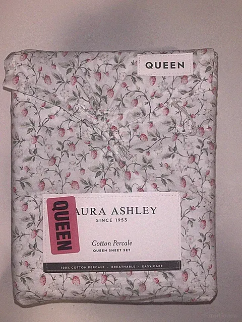 NWT Laura Ashley Queen Sheet Set Bramble Vines Floral Pink 4pc Farmhouse