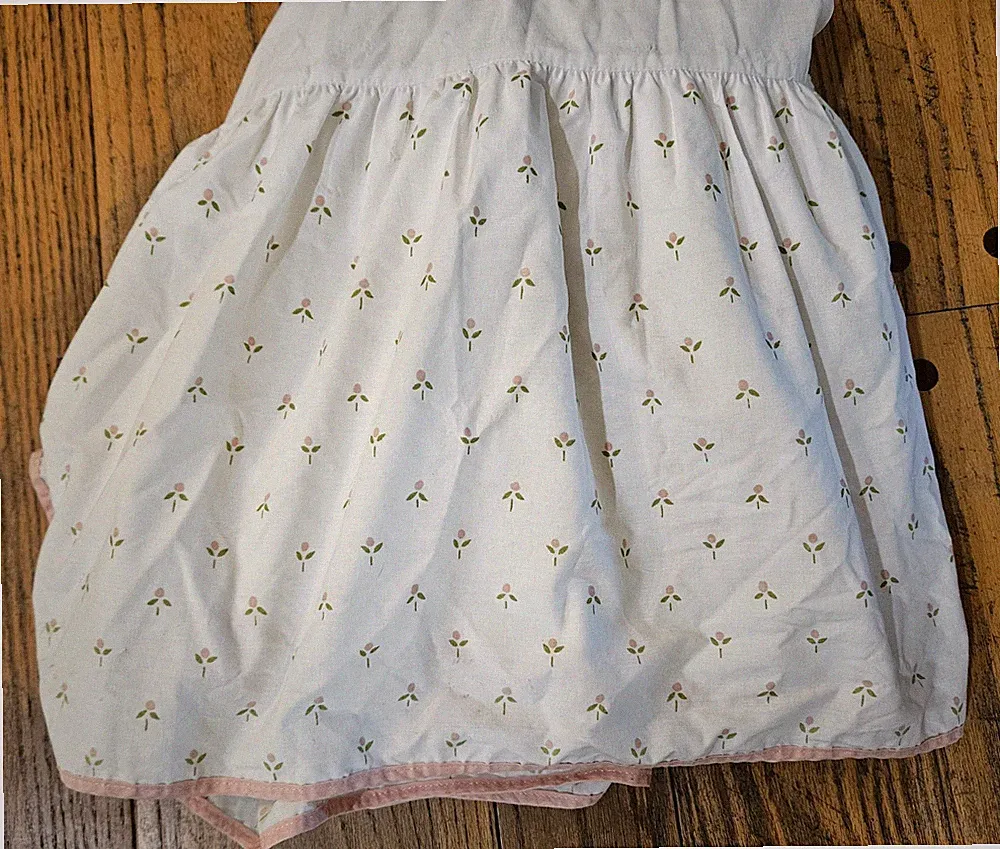 Vtg Laura Ashley Full Castleberry Pink Floral Bed Skirt Dust Ruffle 14"Drop READ